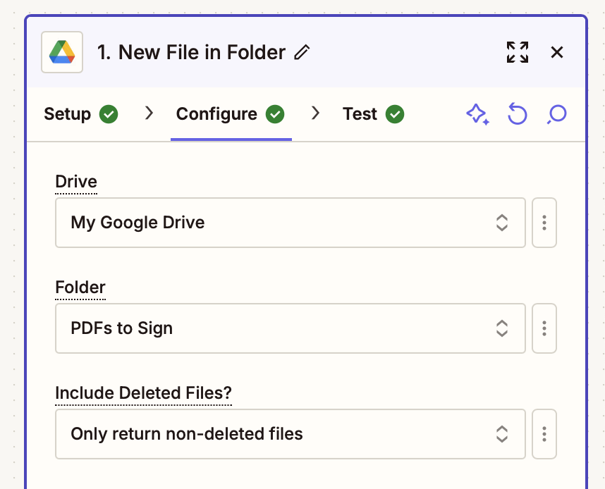 Zap Source Configuration